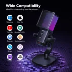 UGREEN CM581 Noise Cancelling RGB USB Desktop Microphone | 96kHz/24-bit Condenser Mic - Image 10